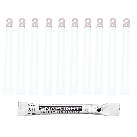 Cyalume Technologies SnapLight White Glow Sticks – 6 Inch Industrial Grade, Ultra Bright Light Sticks with 8 Hour Duration (Pack of 10)