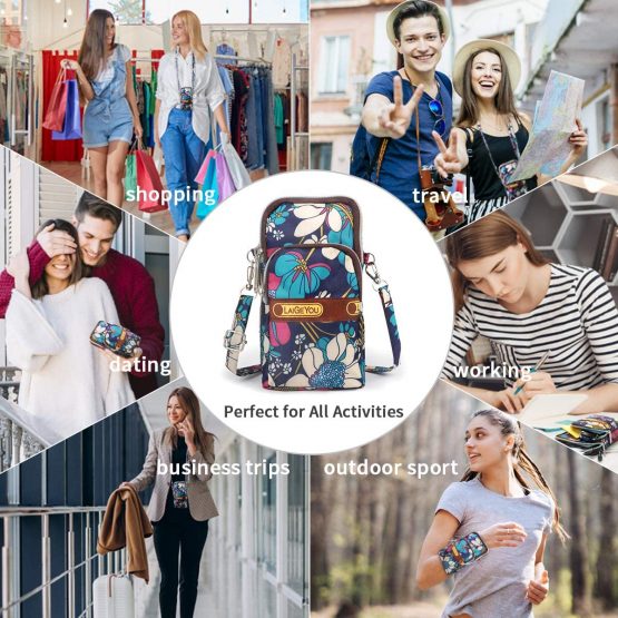 Idefair Mini Crossbody Bag Phone Bags Purse,Sports Armband Outdoor Sweat-Proof Small Compact Handbags Cross-Body Passport Wallet Phone Holder Bags Shoulder Bag For Women Girls Lady - Image 3