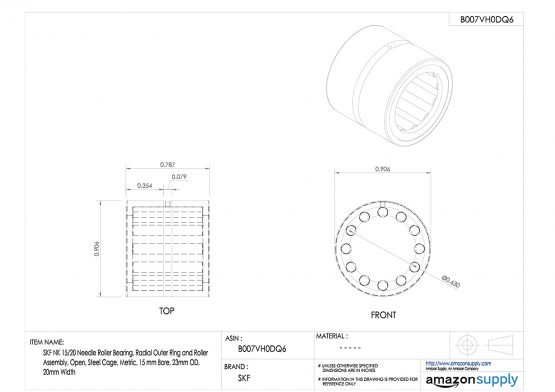 SKF Needle Radial Roller Bearing, 15.000 ID, Bearing steel - Image 2