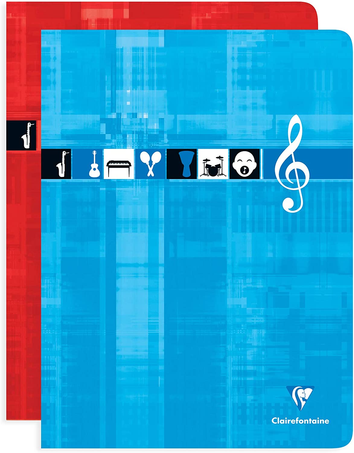 Clairefontaine 3307C A Stapled Notebook of Music and Songs, 24x32, 48 Pages Seyes Ruled and Staves, White Paper 90 g