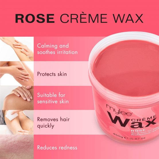 Mylee Rose Soft Creme Wax for Sensitive Skin 450g, Microwavable & Wax Heater Friendly, Ideal for All Body Area Stubborn Coarse Hair Removal - Image 2