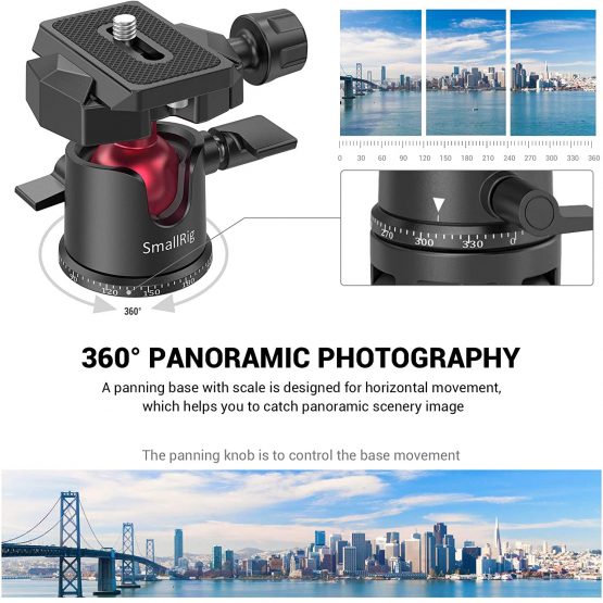SMALLRIG Mini Tripod Tabletop Tripod with 360° Ball Head and 1/4 Screw for DSLR Cameras, Projectors, Webcams, GoPro and Smartphone Mount Adapter, Updated - BUT2664 - Image 3