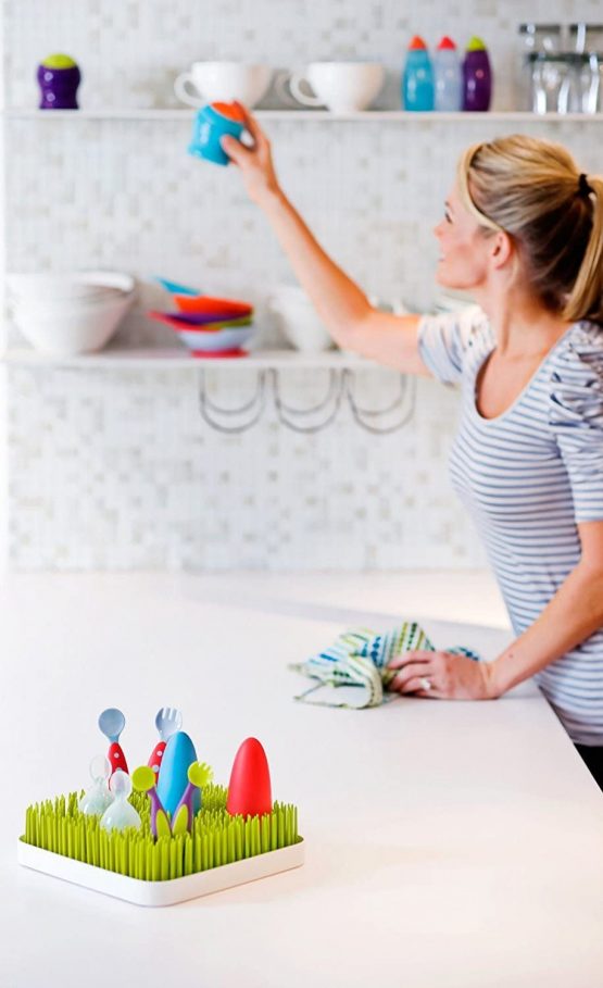 Large Baby Bottle Drying Rack Anti-Bacterial Large Grass for Kitchen Countertop (Green) - Image 3