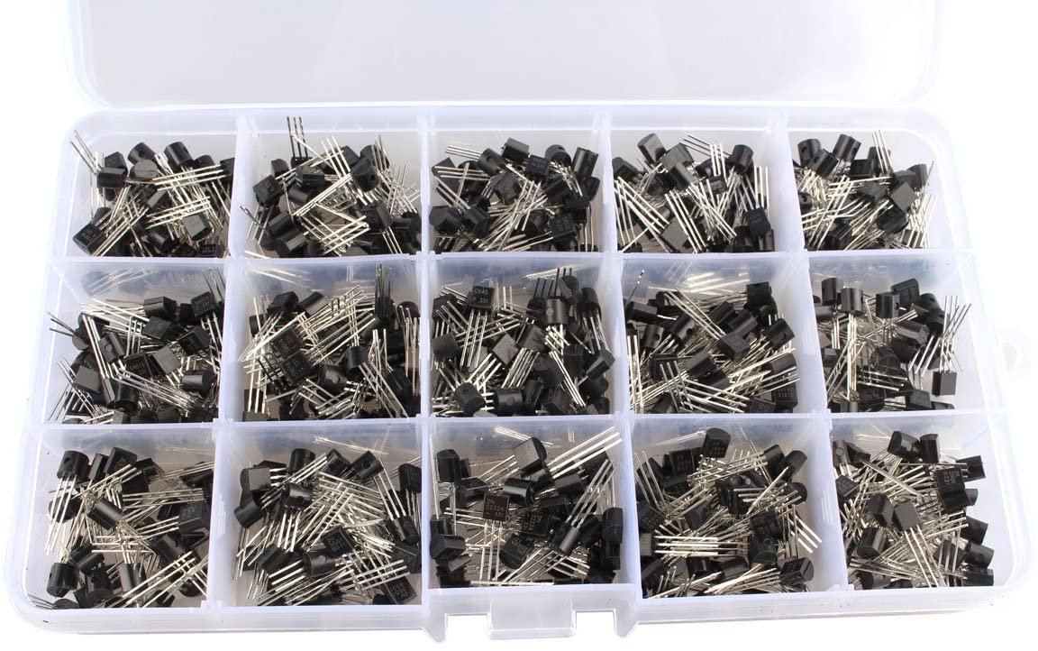 HALJIA 600Pcs 15 Kinds of Transistor TO-92 NPN PNP 40~160V 50~600mA NPN PNP Assortment Kit Set