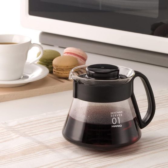 Hario CD-V60-01 CD Microwave-360 ml Cafetière Range Server V60-01 Microwave-360ml, Glass, Black - Image 3