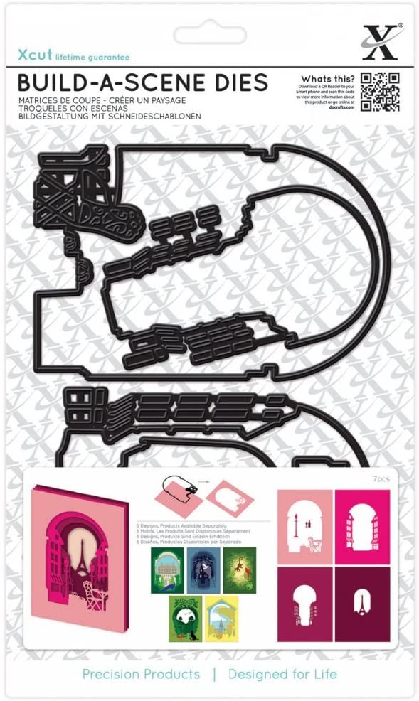 XCUT 7-Piece Parisian Street Shadow Box Die, Black
