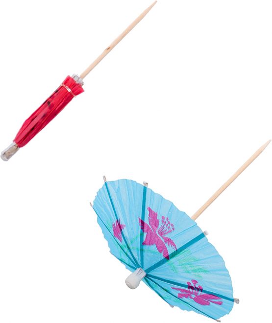 30 Pack of Cocktail Umbrellas, Beach Party Paper Umbrella, Cocktail Drink Decorations, Mixed Colours, Tropical Fruit Toppers - Image 3