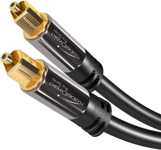 KabelDirekt – 2m Optical Digital Audio Cable/TOSLINK Cable (TOSLINK to TOSLINK, fibre optic cable, for Home Theater, PS4, XBOX) PRO Series