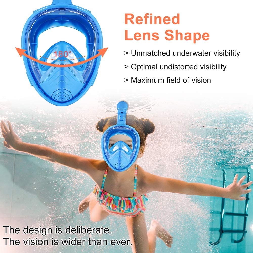 LALAYA Full Face Snorkel Mask 180° Seaview Easy Breathing Snorkeling ...