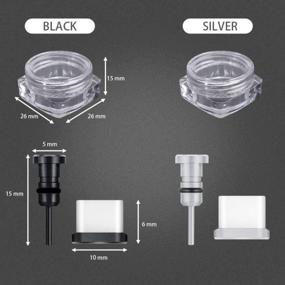 GOLRISEN Anti-Dust Plugs Usb Port Cover Protector with Headphone Jack Cover 2 Pairs Usb-C Cover Anti-Dust Caps Pluggy for Smartphone Tablet with USB type C Devices - Image 2