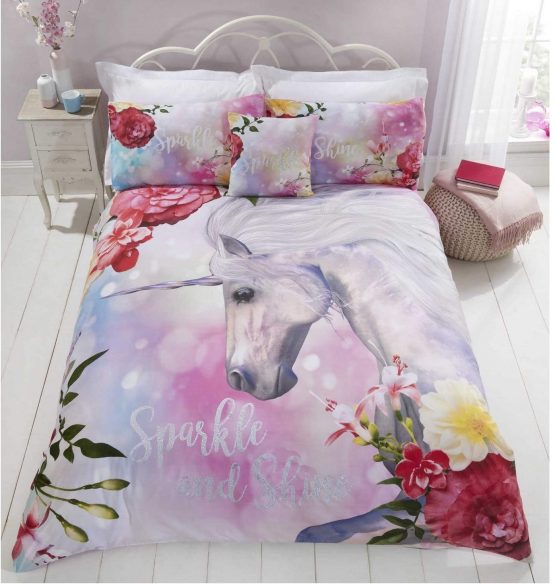 Rapport Home Unicorn Duvet Cover and 2 Pillowcase Bed Set, Polyester-Cotton, Multicolor, 200 x 200 cm