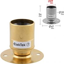 ES E27 Batten Lamp Bulb Holder with Plain Skirt Ideal for Vintage Filament Bulbs Brass