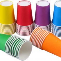 URATOT 60 Pieces 9 Ounce Disposable Paper Cups Party Cups Drinking Cups for Party, DIY and Holiday, 6 Colors