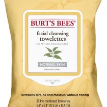 Burt's Bees 99.1% Natural Facial Cleansing Towelettes, Face Wipes for Normal Skin with White Tea Extract, 30 Count