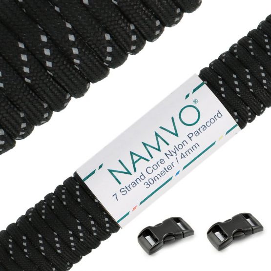Namvo 550 Paracord Mil Spec Type III 7 strand parachute cord Total Length 100ft/30 Meters Reflective/Luminous
