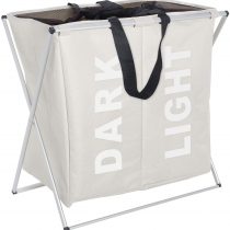Wenko Laundry bin Duo in beige, Fabric, 38 x 59 x 57 cm