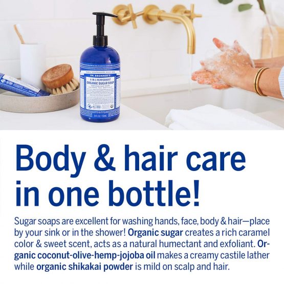 Dr. Bronner's Organic 4-in-1 Shikakai Peppermint Hand Soap - Image 4