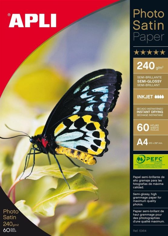 APLI 010414 Satin Photo Paper 210 x 297 mm) (Set of 60
