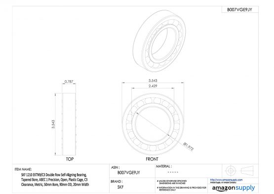 SKF 1210 EKTN9/C3 Self-Aligning Ball Bearing - Image 2