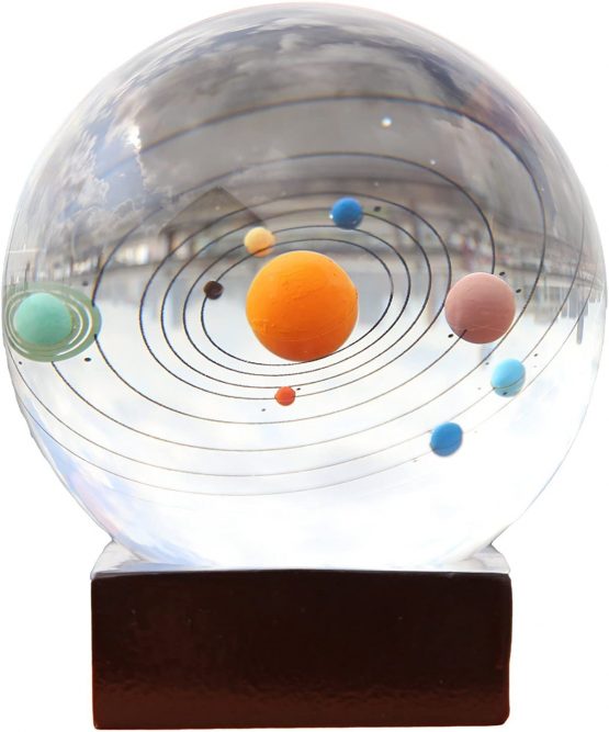 Berry President® 3d Laser Etched Crystal Solar System Paperweight Home Decor Creative Gift 3.1''