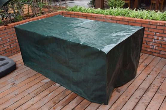 Outdoor Rattan Furniture Covers Round Patio Table Cover Waterproof - Garden Furniture Set Covers Circular for Patio Table and Chairs Set - Extra Large 190x80cm Green - Image 3