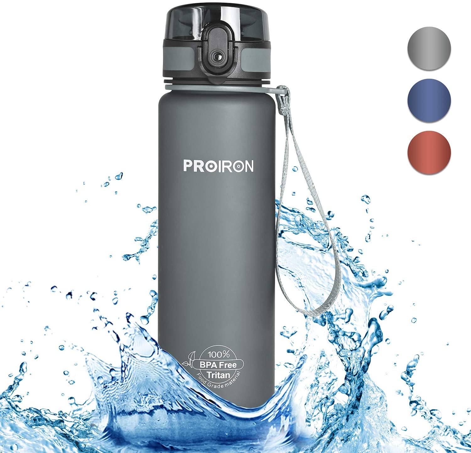 PROIRON Water Bottle 500ml for Bike Running, Cycling, Gym, Leak Proof Sports Water Bottles with Flip Top Lid