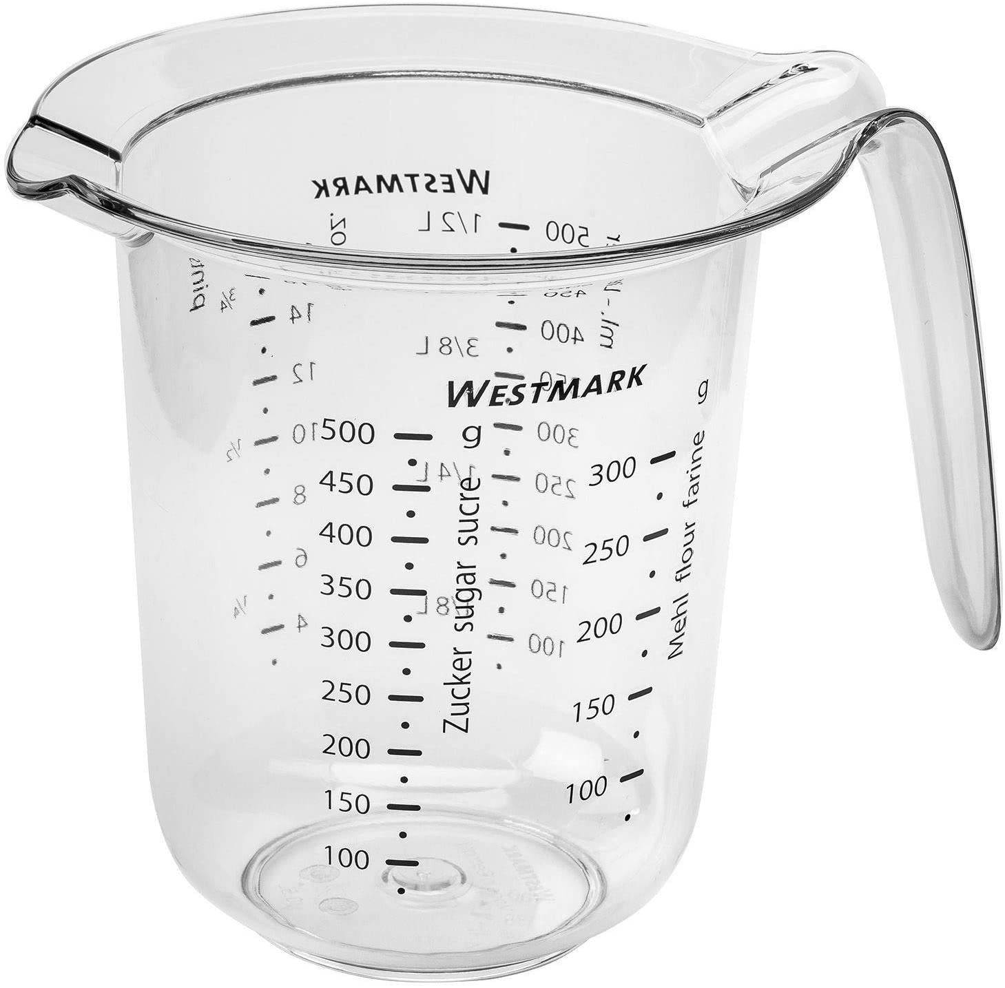 Westmark Measuring Jug, Multilingual Measuring Scales In Various Units, Volume: 0.5 L, Plastic, Transparent, 30642270 - Image 2