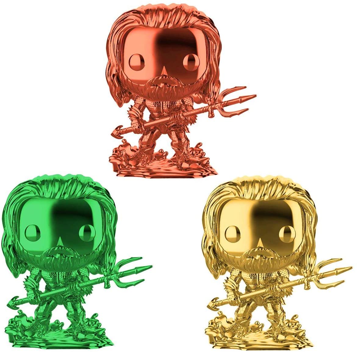 Funko Pop! Heroes: DC Aquaman - Arthur Curry in Hero Suit Exclusive Chrome 3-Pack - Image 3