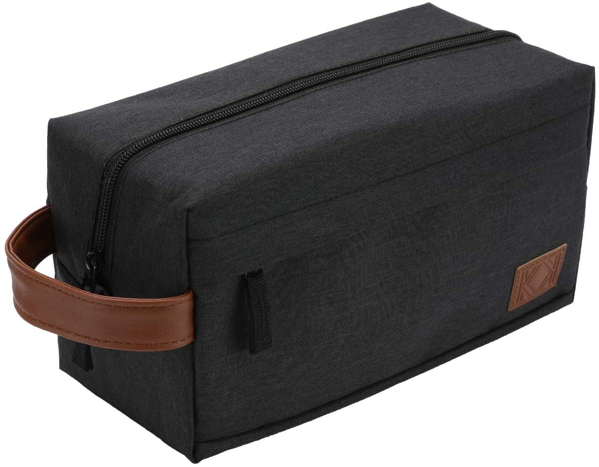 KK Water - Resistant Hanging Toiletry Travel Bag - Spacious Black Gym, Shaving, Make Up Bag for Men & Women
