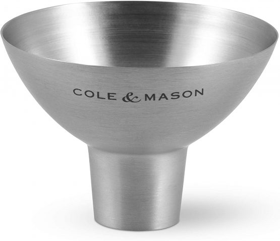 Cole & Mason H611928CS Dover Stainless Steel Funnel | Salt & Pepper Mill/Spice Shaker/Spice Jar/Oil & Vinegar Refill Tool | 2 Year Guarantee