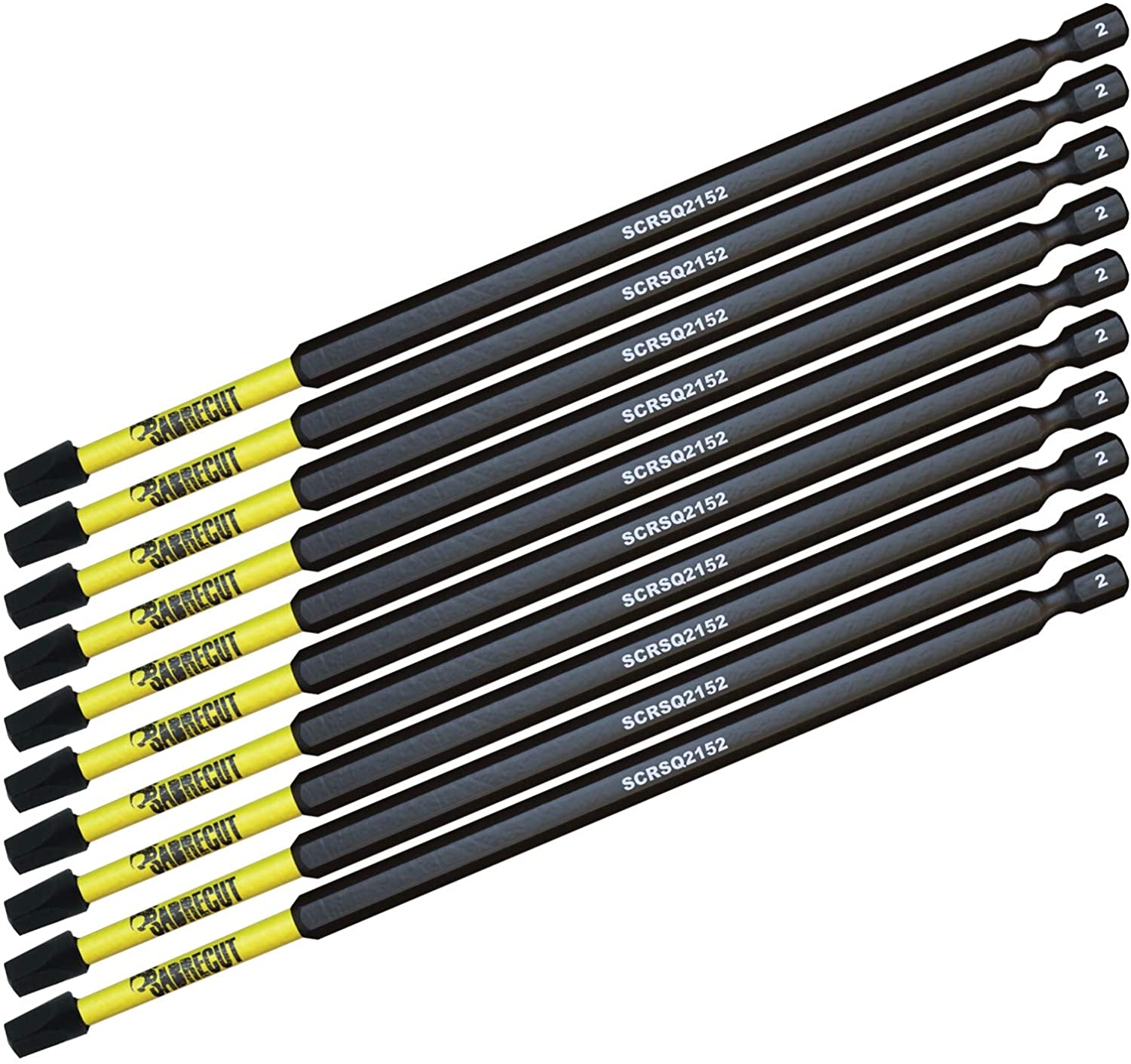 10 x SabreCut SCRSQ2152_10 152mm SQ2 Square Magnetic Impact Screwdriver Driver Bits Set Single Ended Heavy Duty - Image 2