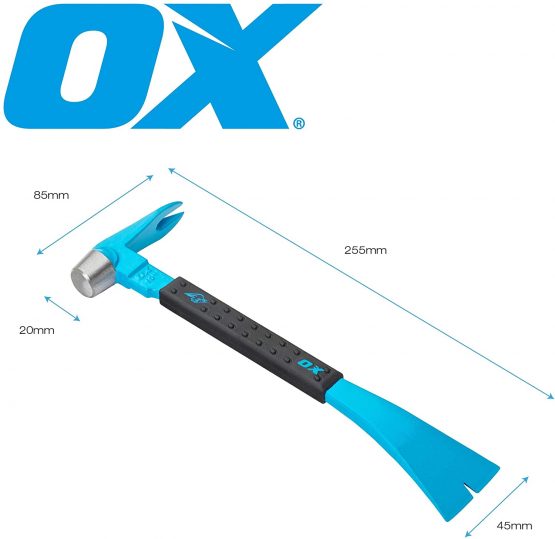 OX OX-P083110 - Pro Moulding Bar - Wide Blade Pry Bar - Nail Puller Bar - Multi Colour - 10-Inch/250 mm - Image 3