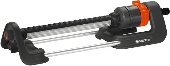 Gardena Aqua M Rectangular Sprinkler: Lawn Sprinkler for Watering Areas of 110-250 m², Range 8-18 m, Spread Maximum14 m, Built-in Metal Filter (18702-20)