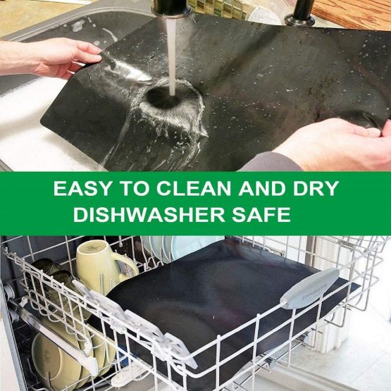 Nifogo BBQ Grill Mat, 100% Non Stick Cooking Mats & Baking Mats, Reusable nd Easy to Clean, with Oil Brush and BBQ tongs, FDA Aproved, Can Also Be Used As an Oven Liner (5 pack, 40 * 50cm) - Image 3