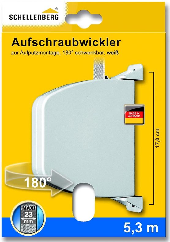 Schellenberg 50801 Aufschraubwickler Maxi 23mm, schwenkbar, 5,3m Gurtband, weiß - Image 3