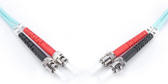 DIGITUS LWL patch cable OM3-1 m ST to ST fiber optic cable - LSZH - Duplex Multimode 50/125µ - 10 GBit/s - Turquoise - Image 4