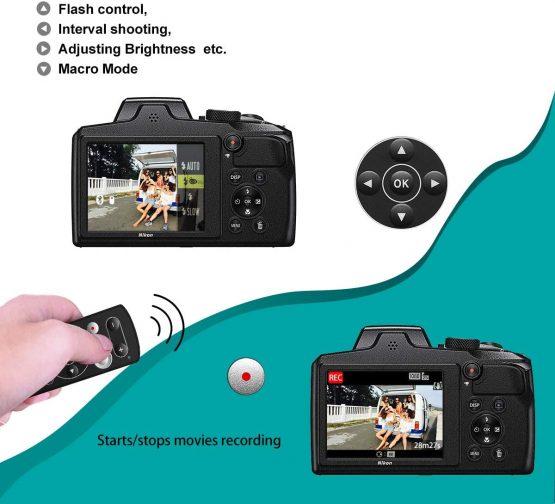 AODELAN Camera Wireless Shutter Release Remote Control for Nikon COOLPIX P1000 P950 B600 A1000 Z50 Z fc, Replaces Nikon ML-L7 - Image 2