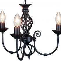 Traditional Classic Knot Twist 3 Light Black Ceiling Light Fitting / Lighting