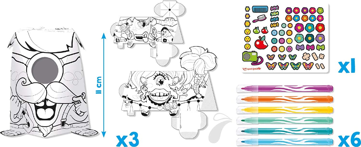 Maped Creativ Mini Box Stackable Paper Toys and Colouring Assorted Fun Activity Set for Kids 4+ - Image 2