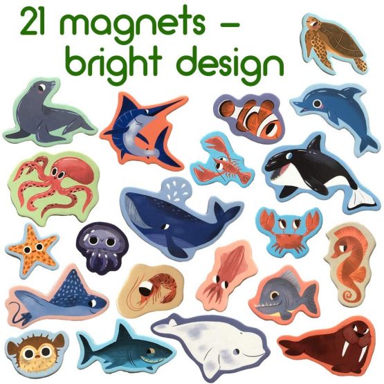 Fridge magnets for kids MAGDUM Sea Animals - 21 Large fridge magnets - Magnets for kids - Magnets for fridge - Fridge magnets for toddlers -Large magnet -Animal games -Kids fridge magnets -Toy magnets - Image 2