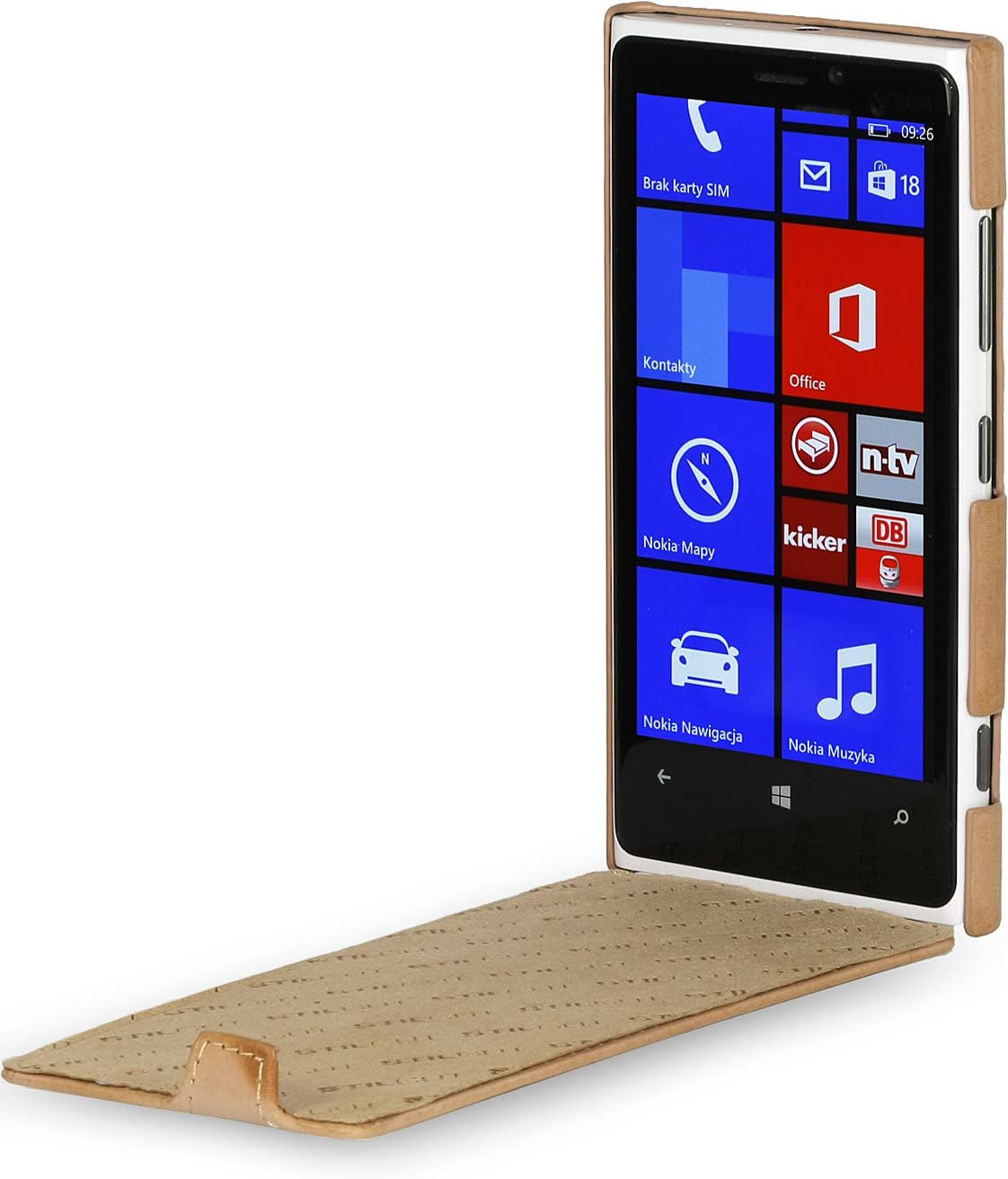 StilGut UltraSlim, Genuine Leather Case for Nokia Lumia 920, Old Style Sand Beige - Image 2