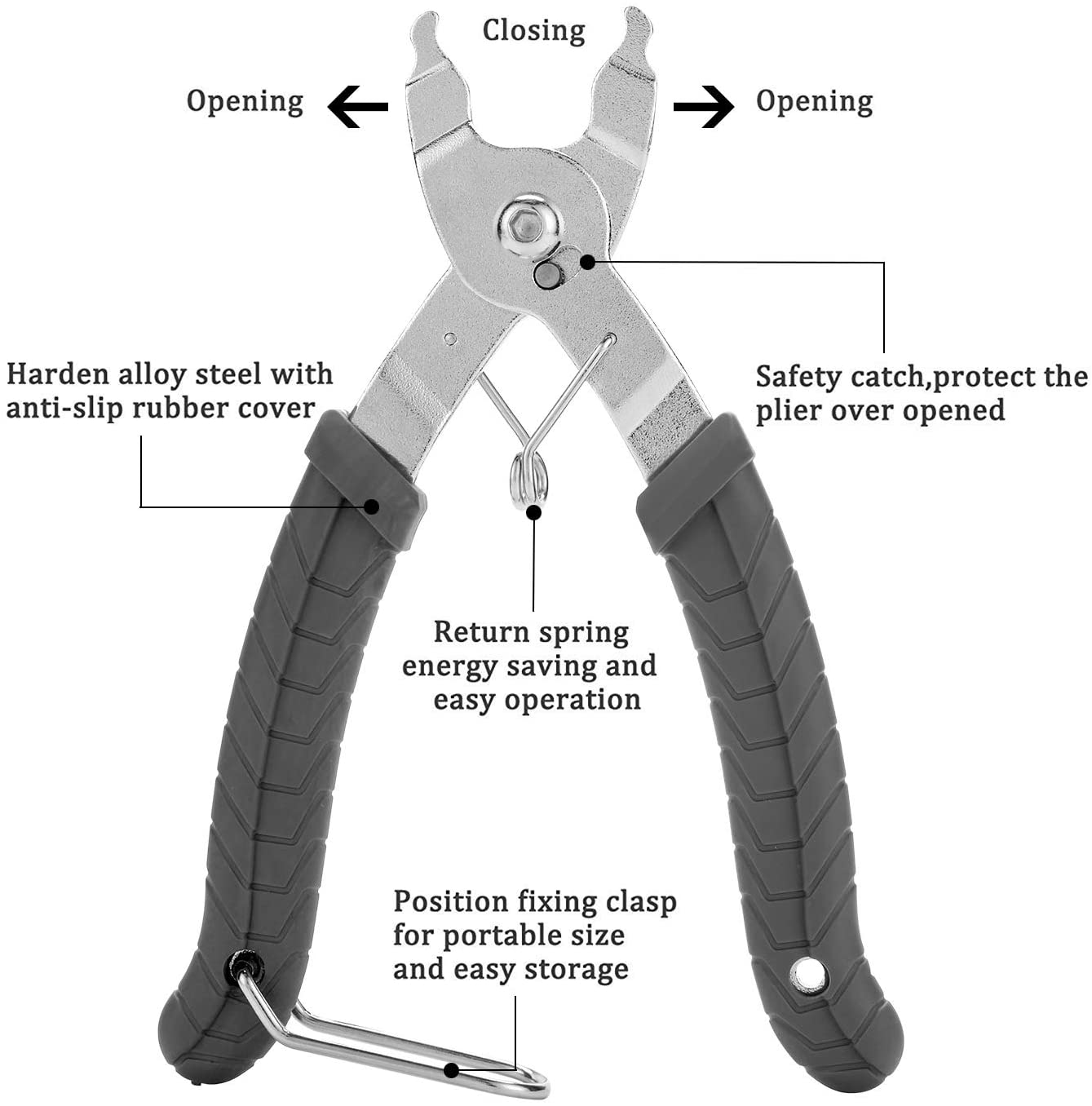 QKURT Bike Tool Set(3pcs) Bike Chain Tool Bike Link Plier Chain Checker Perfect Tool for Bike Repair, Black - Image 4