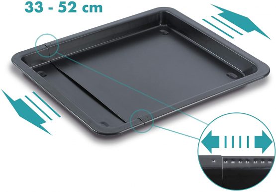 Grizzly Adjustable Baking Tray - Non-Stick Extendable Sheet - 33-52 cm - for All Oven - Image 2