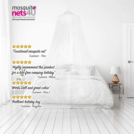 Mosquito Nets 4 U LARGE MOSQUITO NET Bed Canopy Maximum Insect Net Protection No Skin Irritation Deet Free Natural Repellent - Image 2