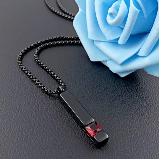 Birthstone Cuboid Locket Urn Necklaces for Ashes Cremation Jewellery Urns for Human Ashes Memorial Urn Keepsake Pendant - Image 4