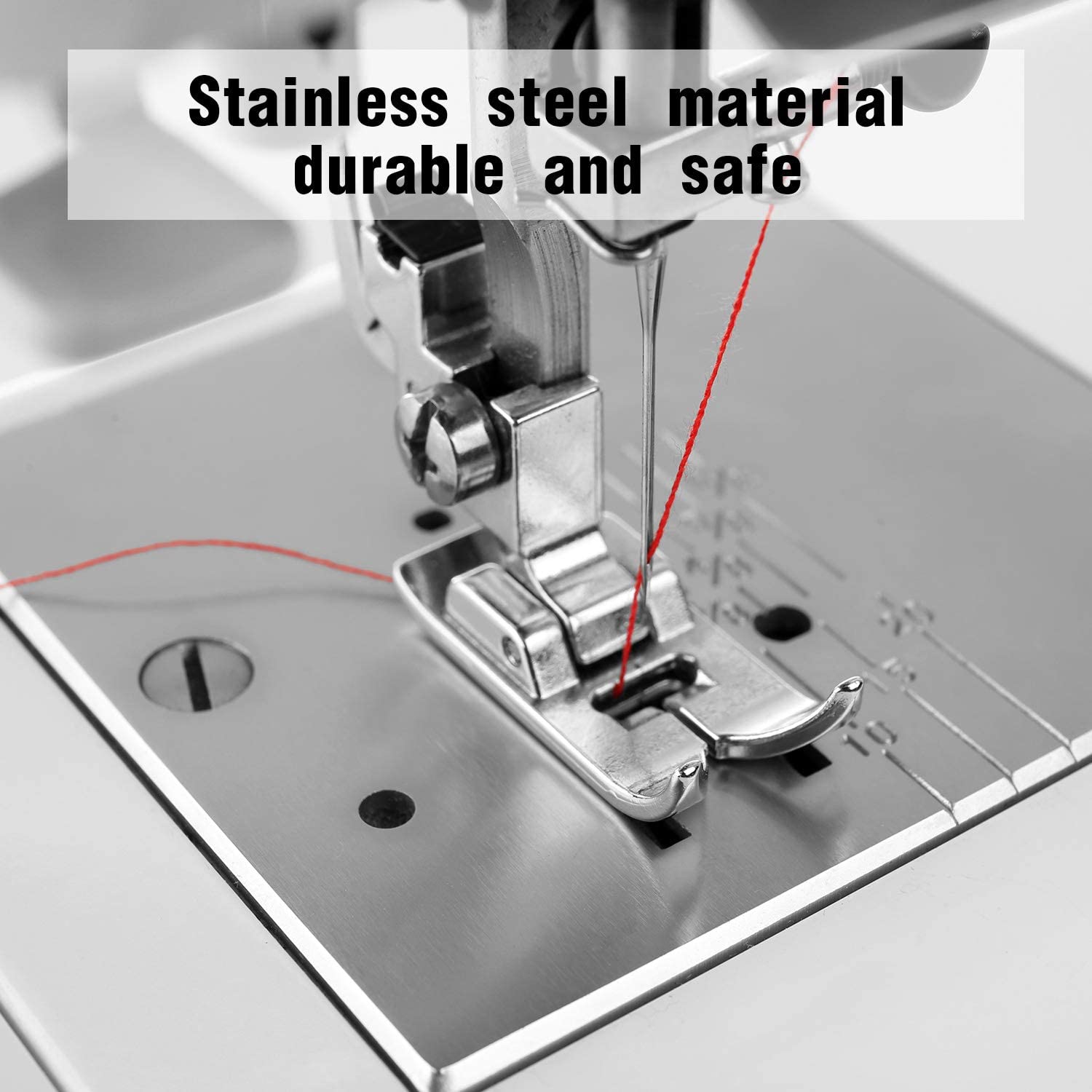 2 Pieces Sewing Machine Presser Foot Straight Stitch Foot Universal General Purpose Zig Zag Foot for Most Sewing Machines Domestic Low Shank Sewing Machines (2 Pieces) - Image 3