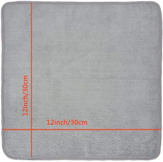 FYIEN Microfiber Dish Cloths Super Absorbent Kitchen Wash Cloth Dish Rags for Washing Dishes Fast Drying Cleaning Cloths 30cm x 30cm 10Pack Grey - Image 2
