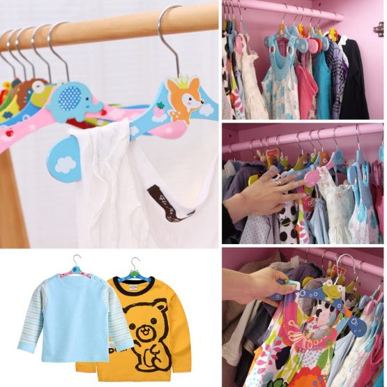 NUOLUX Baby Kids Cartoon Wooden Coat Clothes Pants Hook Hanger Rack Stands 10pcs(Random Pattern) - Image 4