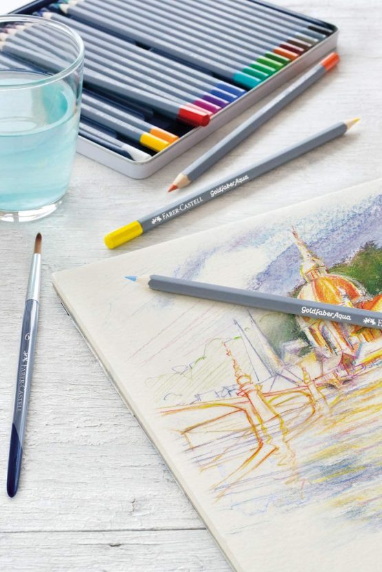 Faber-Castell Goldfaber Aqua 114616 Watercolour Pencils Set of 38 with Accessories - Image 3