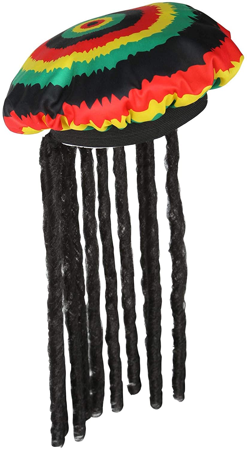 Widmann 01899 Men's Rasta Hat with Dreadlocks Black One Size